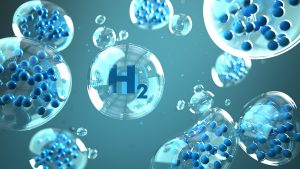 H2 Molecule In The Bubbles In The Liquid 3d Illustration - romania durabila