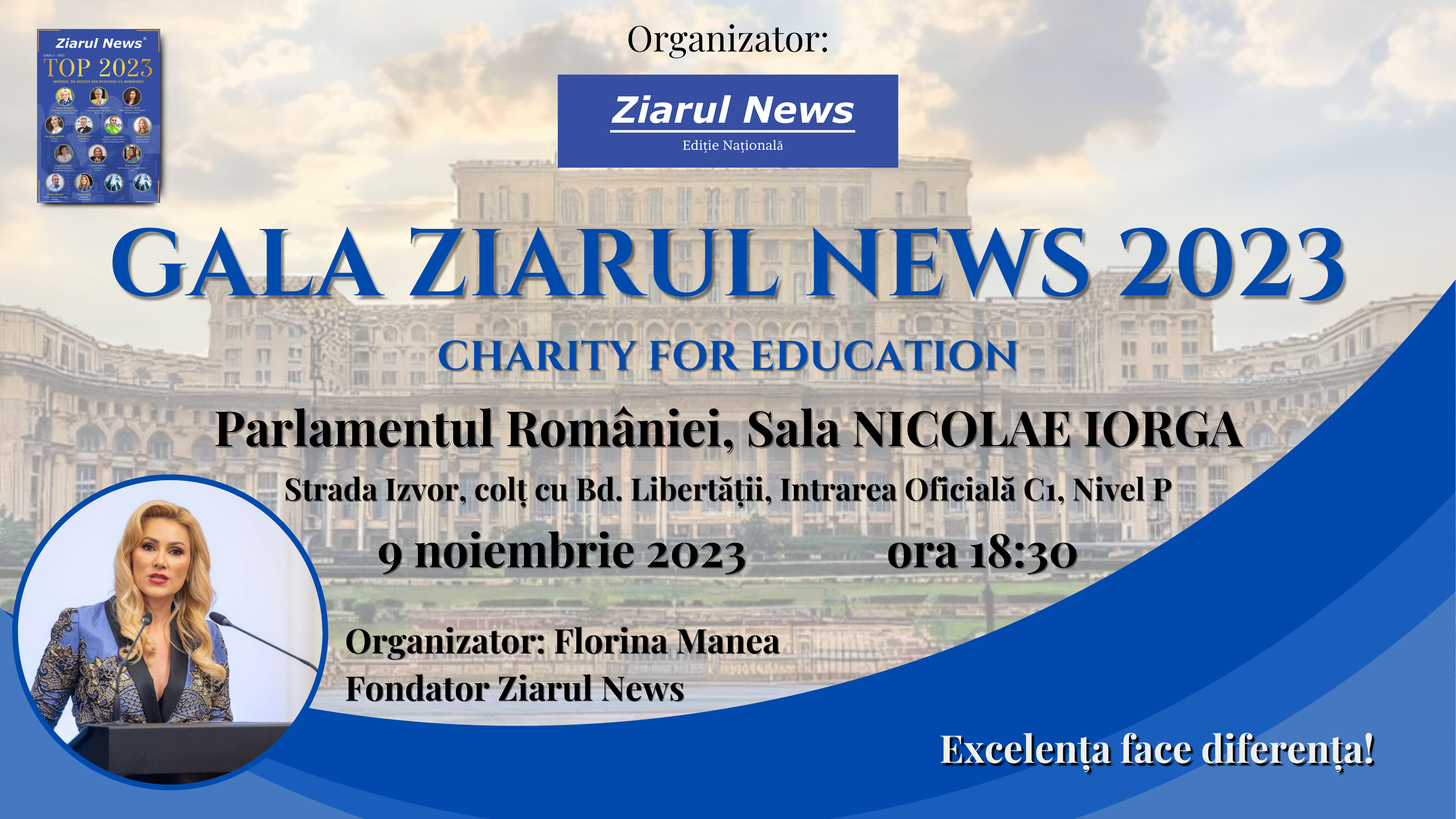 Gala Ziarului News 2023 îi premiază pe cei care au adus, prin activitatea lor, beneficii EDUCAȚIEI
