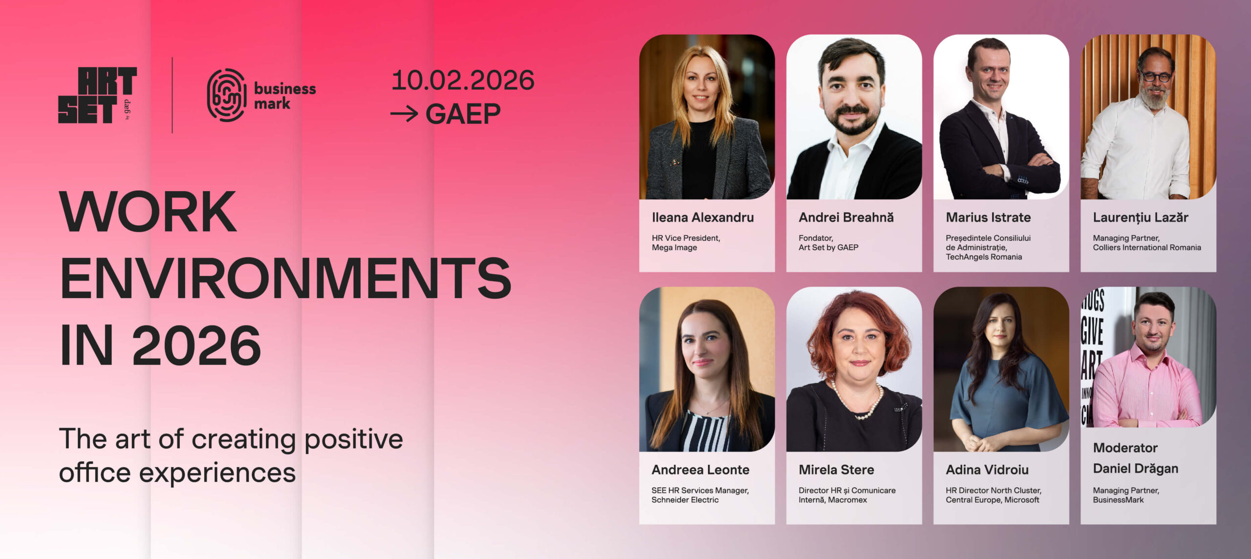 Pe 10 februarie 2026, arta întâlnește leadership-ul: „Work Environments in 2026”, conferința imersivă pentru comunitatea de HR