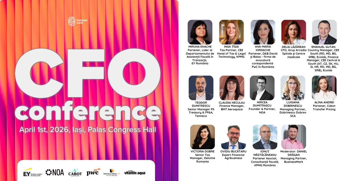 Liderii financiari din regiunea Moldovei se reunesc, pe 1 aprilie 2026, la Iași pentru o nouă ediție „CFO Conference”