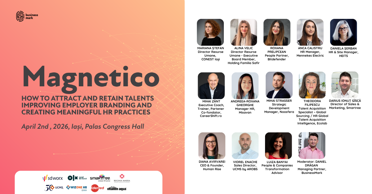 Liderii de HR și experții în Employer Branding se reunesc, pe 2 aprilie 2026, la Iași pentru o nouă ediție a evenimentului „MAGNETICO”