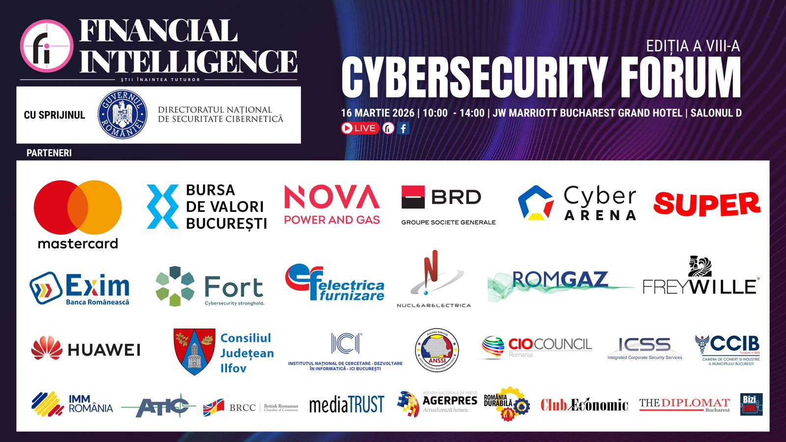Financial Intelligence organizează a VIII-a ediție a evenimentului CYBERSECURITY FORUM