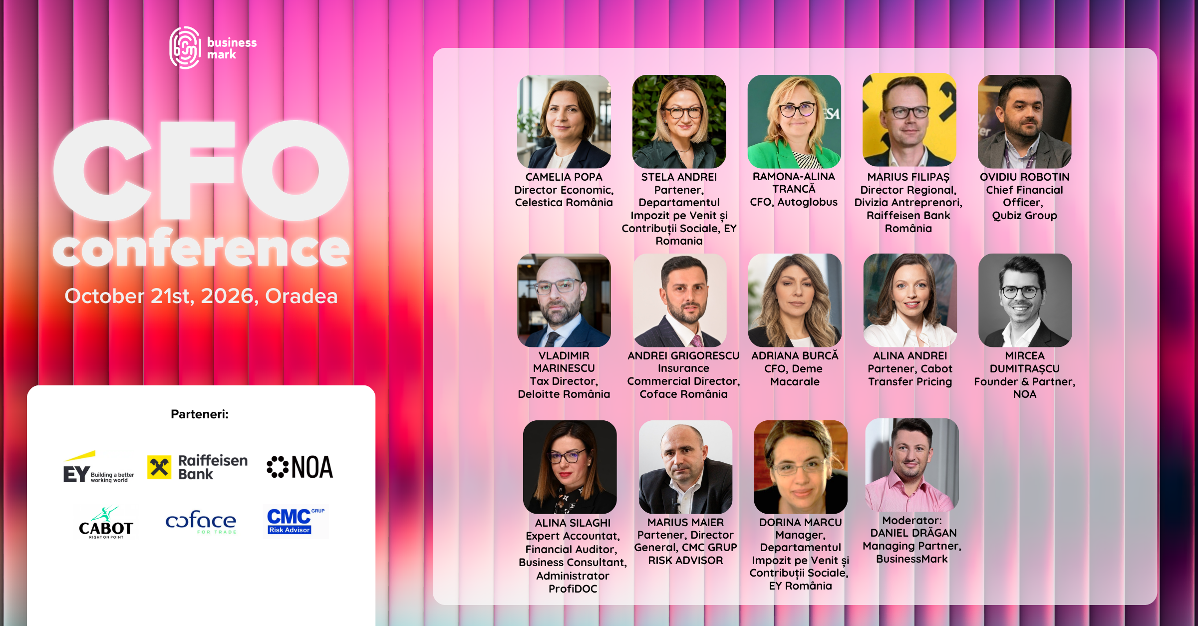 <strong>CFO Conference – 21 octombrie, la Oradea. Experți din domeniu analizează strategiile prin care directorii financiari transformă provocările economice și fiscale în oportunități de creștere</strong>